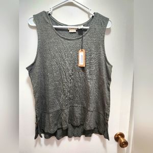 Christian Siriano Grey 100% Linen Women's Sleeveless Tank Shirt Size XL
